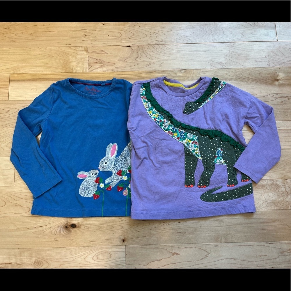 Mini Boden 4/5 appliqué tops bundle